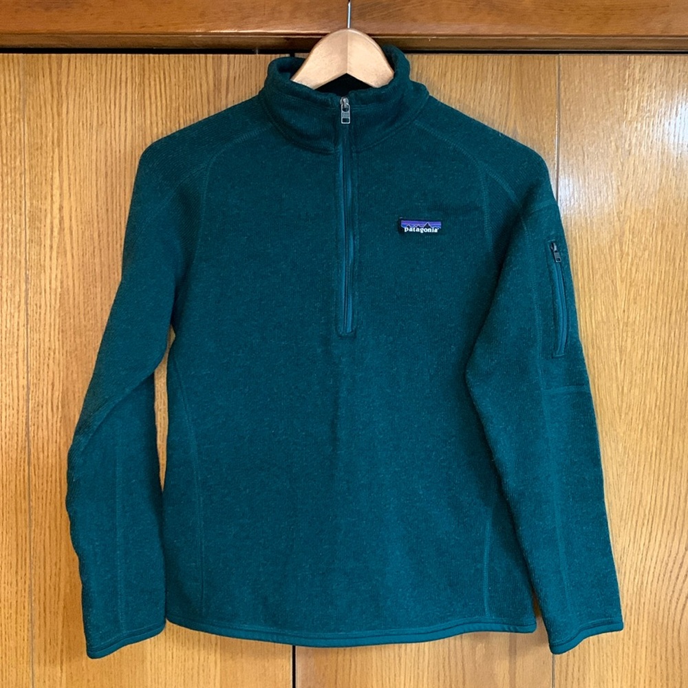 Patagonia Better Sweater Green 1/4 Zip Pullover Jacket Women's‎ Size Small